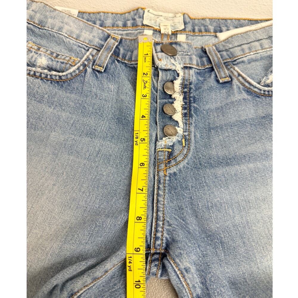Free People The Fling Jeans 25 Distressed Button Fly Raw Hem Straight - Picture 4 of 10